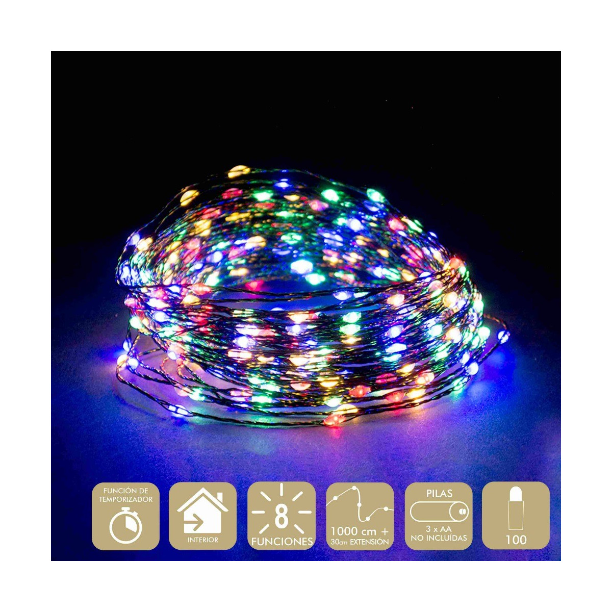 100 micro led 8 funzioni multicolore