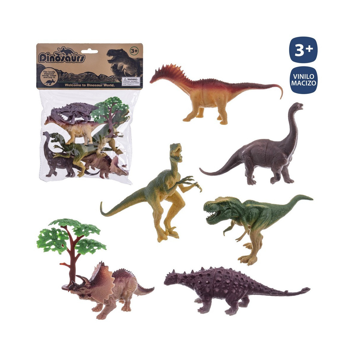S 6 dinosauro con accessori vinile 16 cm