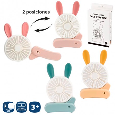 Ventilatore elettrico ricaricabile da tavolo 3 c 17 cm