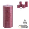 Candela cilindrica rosso metallico natale 6 80 x 14 cm