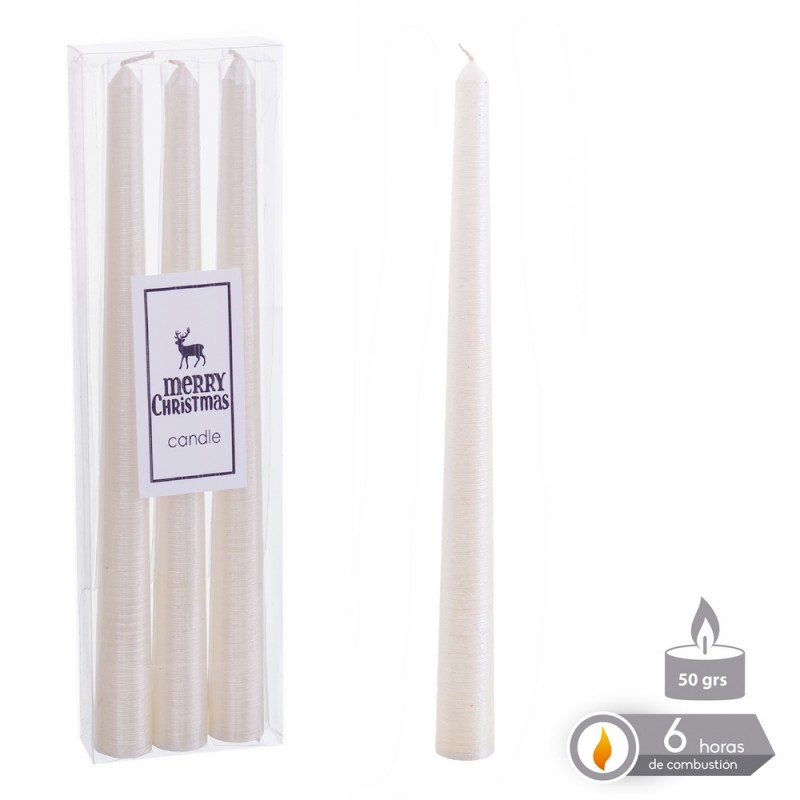 S 3 candela candelabro bianco madreperlato 1 80 x 25 cm
