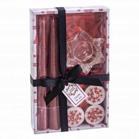 Candela Candeliere Rosso Metallizzato S 2 21,70 X 13,30 X...