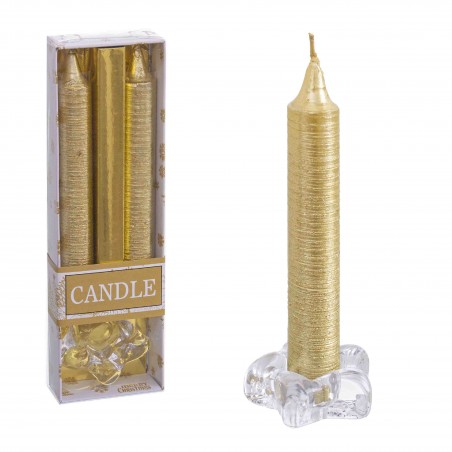 2 candele candelabro oro natale