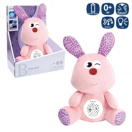 Coniglio peluche schermo musicale attiv. 25 x 18 x 33 cm