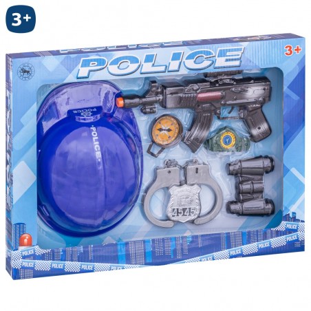 S 7 set polizia con elmetto 24 x 13 cm