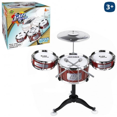 Batteria 3 timbali 1 piatto 2 bacchette 52 x 60 cm