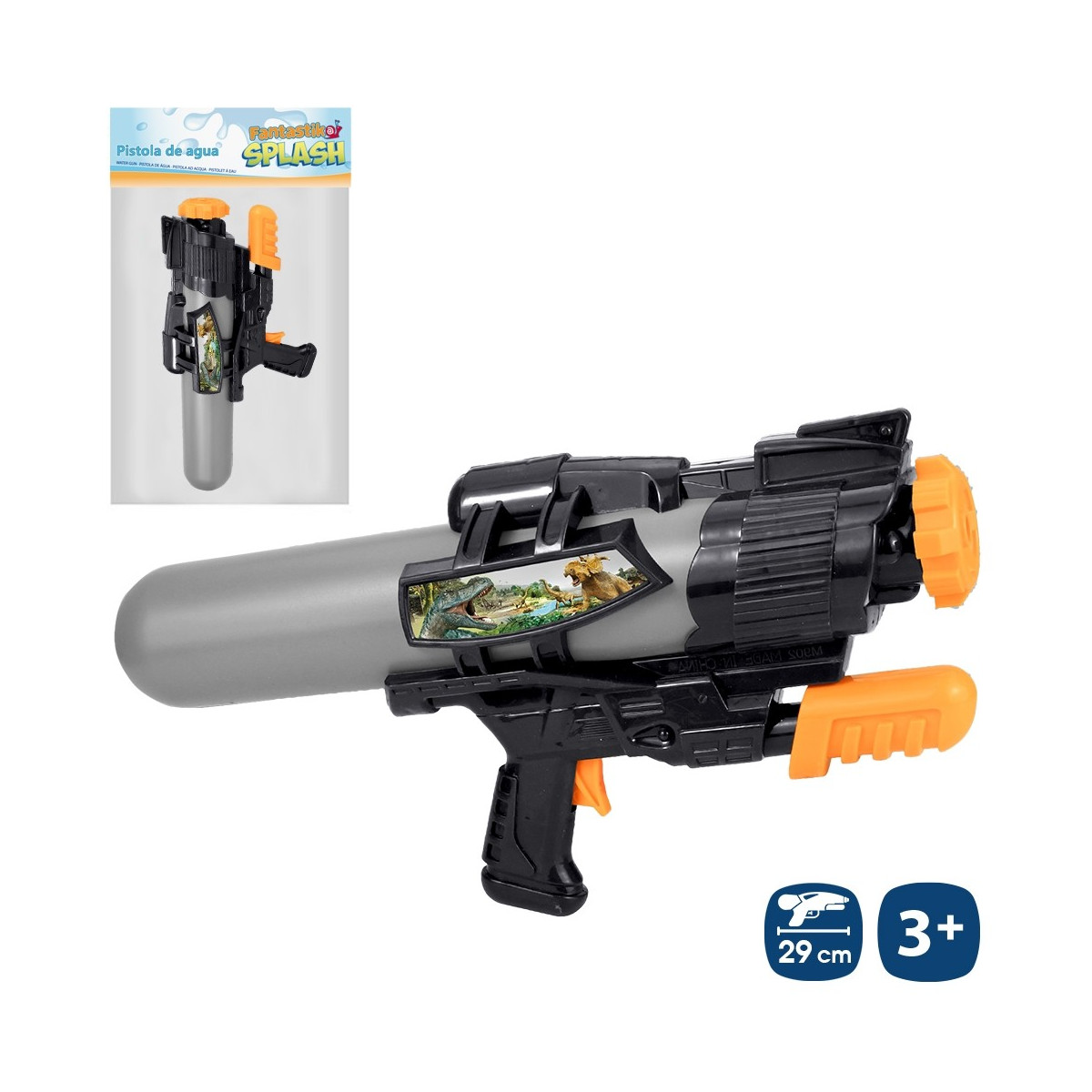 Pistola ad acqua dinosauro con primer 29 cm