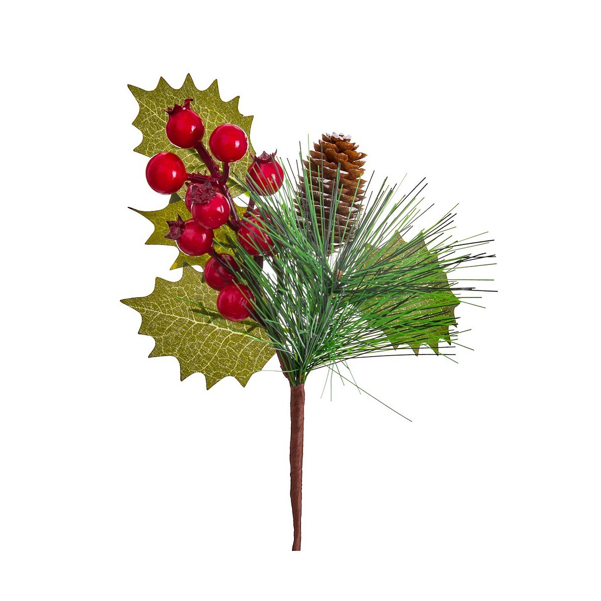 Raccogli agrifoglio foglie e pigna 20 cm