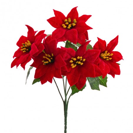 Ramo 5 poinsettia 30 cm