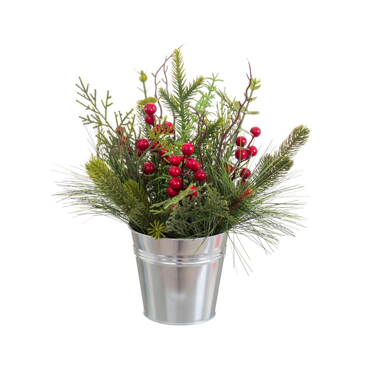 Vaso di agrifoglio con foglie 30 x 30 x 20 cm