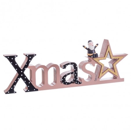 Base natalizia Babbo Natale legno 40 x 4,50 x 13,50 cm