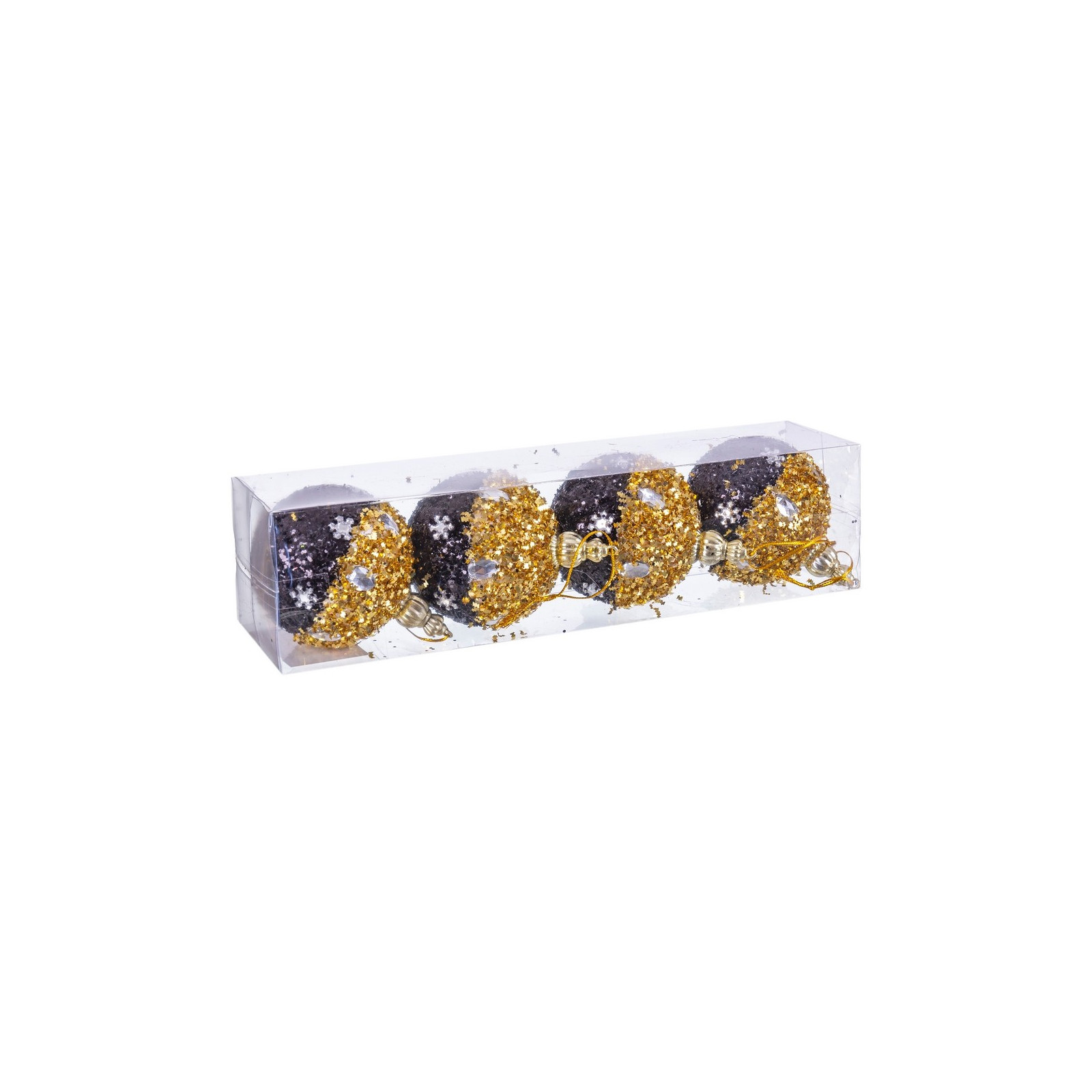 S 4 palline bits foam nero oro 7 x 7 x 7 cm