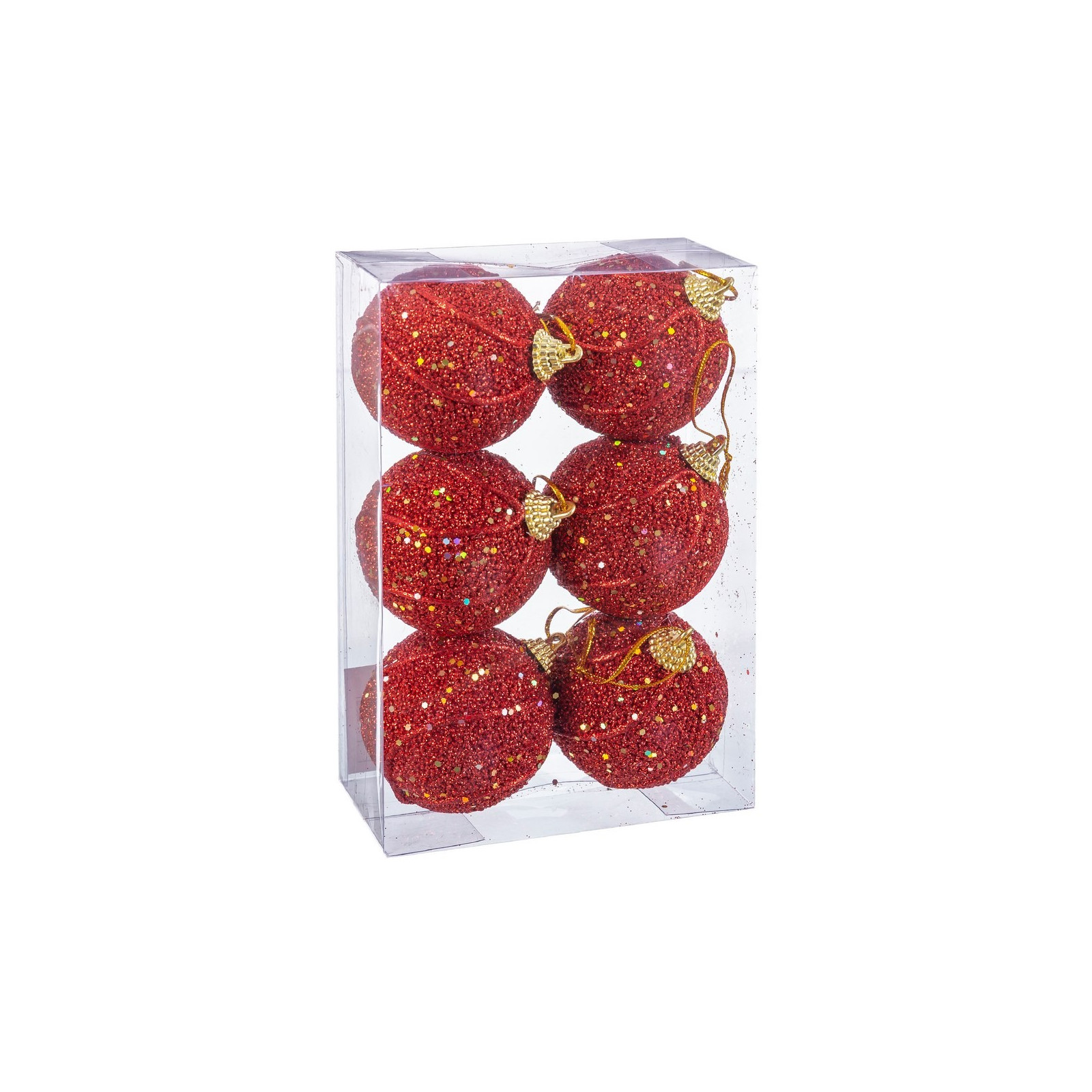 S 6 palline filamenti foam rosso 6 x 6 x 6 cm
