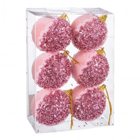 S 6 palline in schiuma rosa 6 x 6 x 6 cm