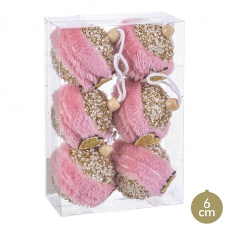 S 6 palline in foam oro rosa 6 x 6 x 6 cm