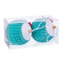 2 palline di agrifoglio foam turchese 10 x 10 x 10 cm