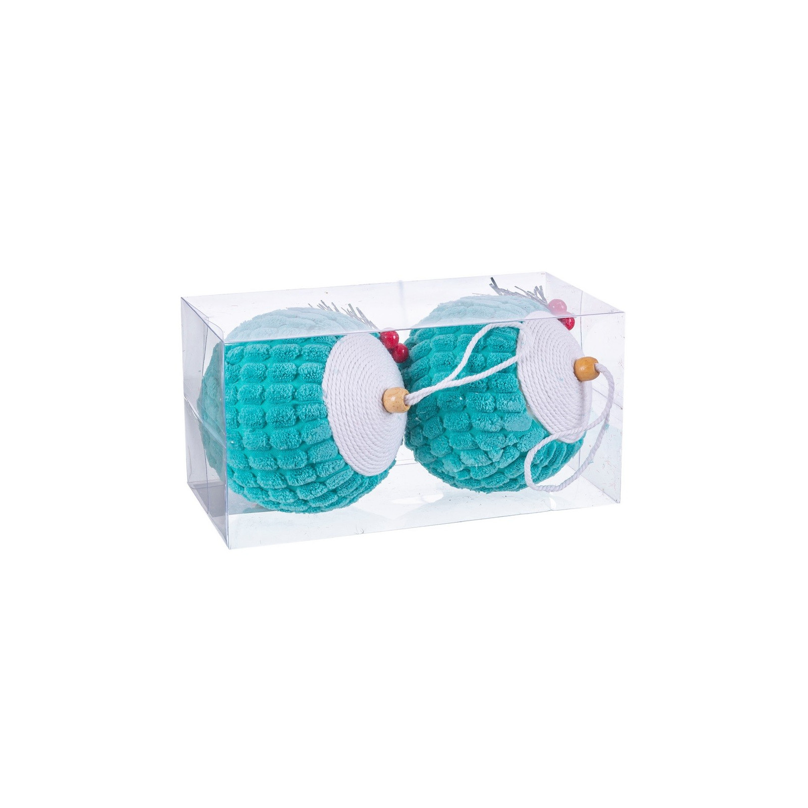 2 palline di agrifoglio foam turchese 10 x 10 x 10 cm