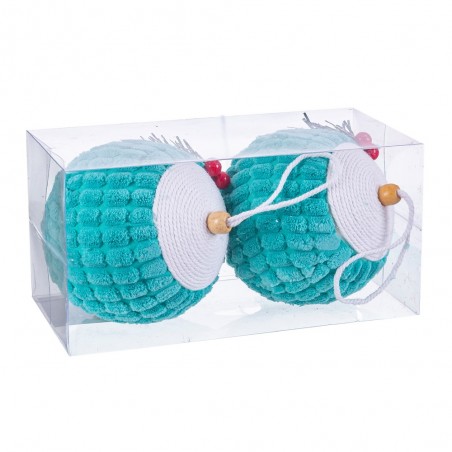 2 palline di agrifoglio foam turchese 10 x 10 x 10 cm