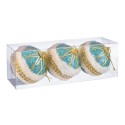 S 3 palline in schiuma turchese oro 8 x 8 x 8 cm