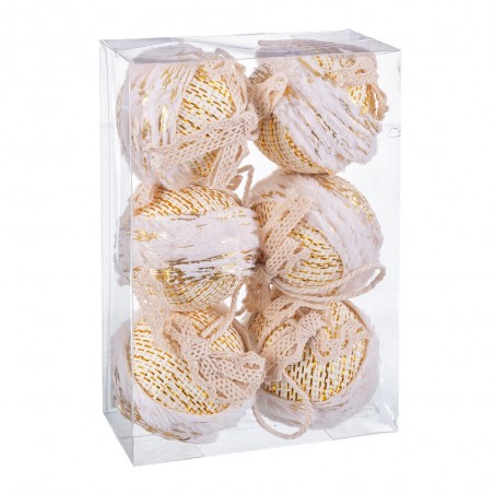 S 6 palline cornice schiuma oro 6 x 6 x 6 cm