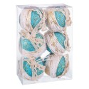 S 6 palline cornice in schiuma turchese 6 x 6 x 6 cm