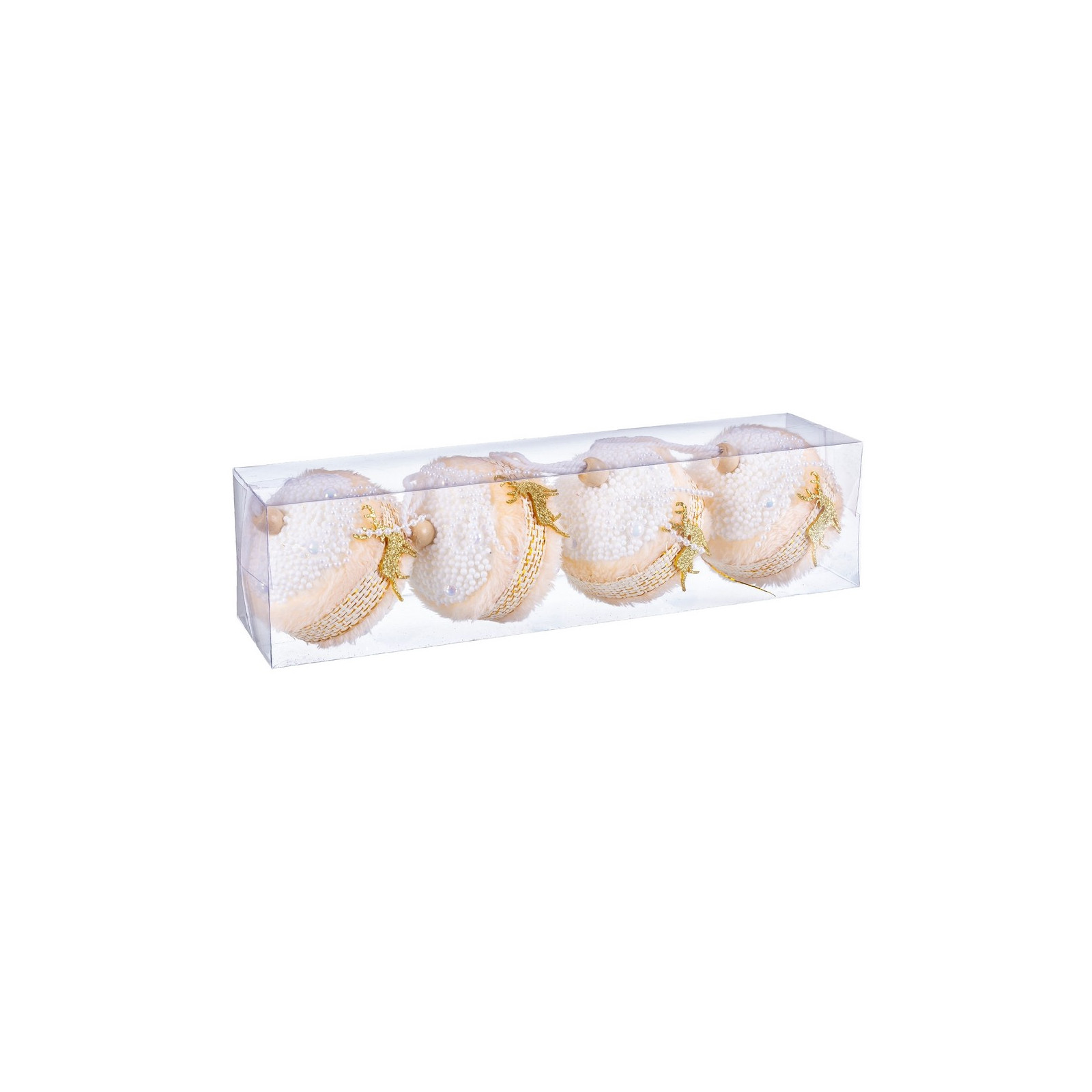 S 4 palle cervo foam oro 7 x 7 x 7 cm