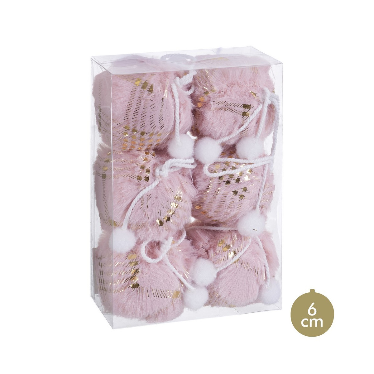 S 6 palline quadrate in foam rosa 6 x 6 x 6 cm