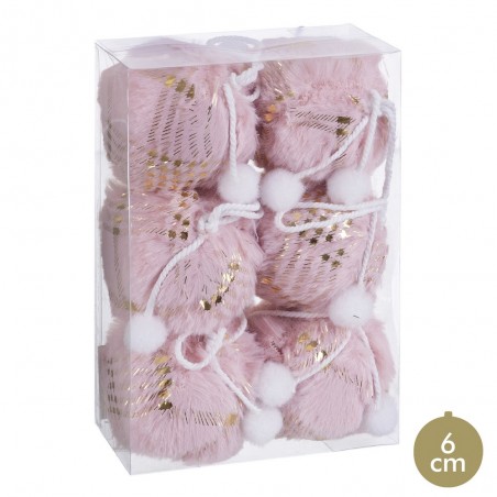 S 6 palline quadrate in foam rosa 6 x 6 x 6 cm