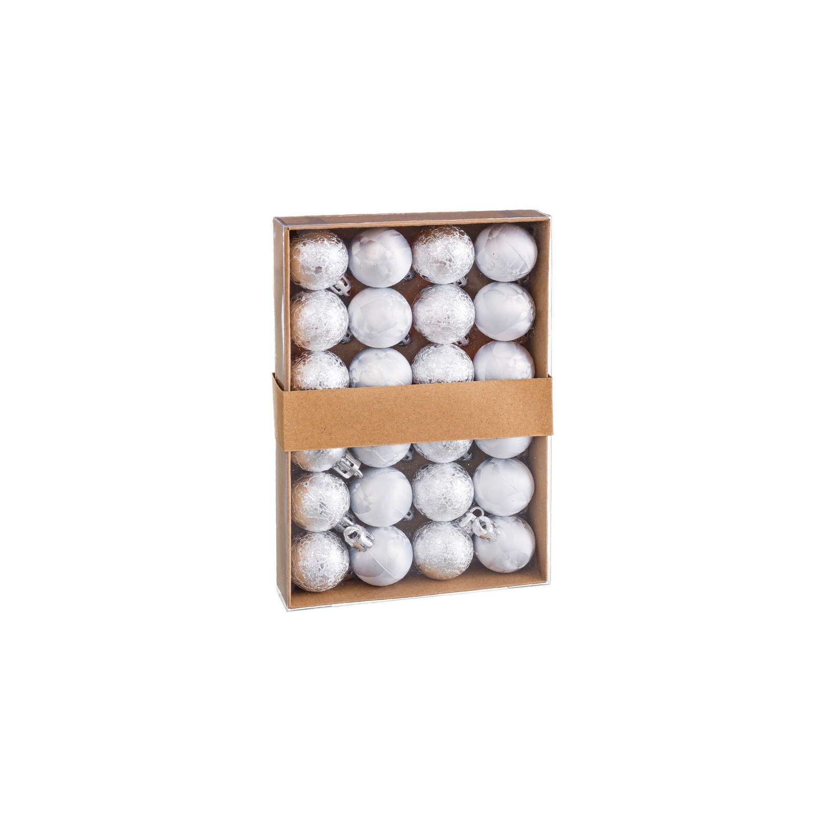 S 24 palline d'acqua plastica argento 3 x 3 x 3 cm