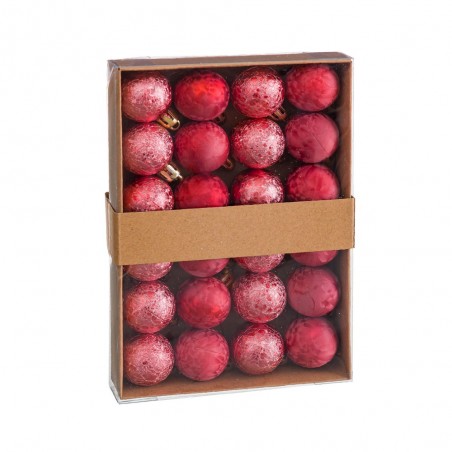S 24 palline d'acqua plastica rossa 3 x 3 x 3 cm