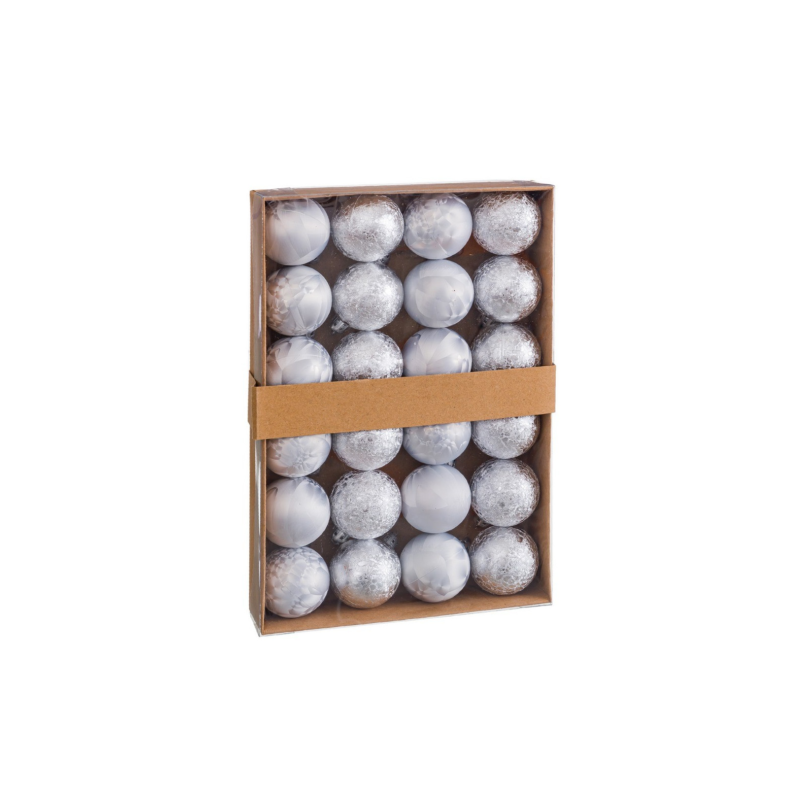 S 24 palline d'acqua plastica argento 4 x 4 x 4 cm