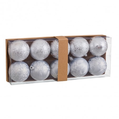 10 palline d'acqua plastica argento 6 x 6 x 6 cm