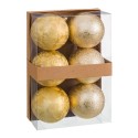 S 6 palle d'acqua plastica oro 8 x 8 x 8 cm