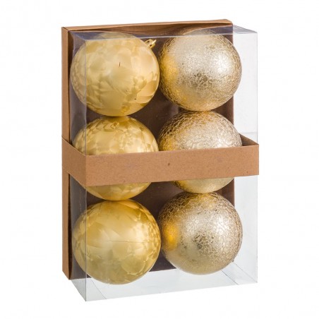 S 6 palle d'acqua plastica oro 8 x 8 x 8 cm
