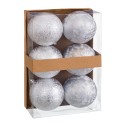 S 6 palle acqua plastica argento 8 x 8 x 8 cm