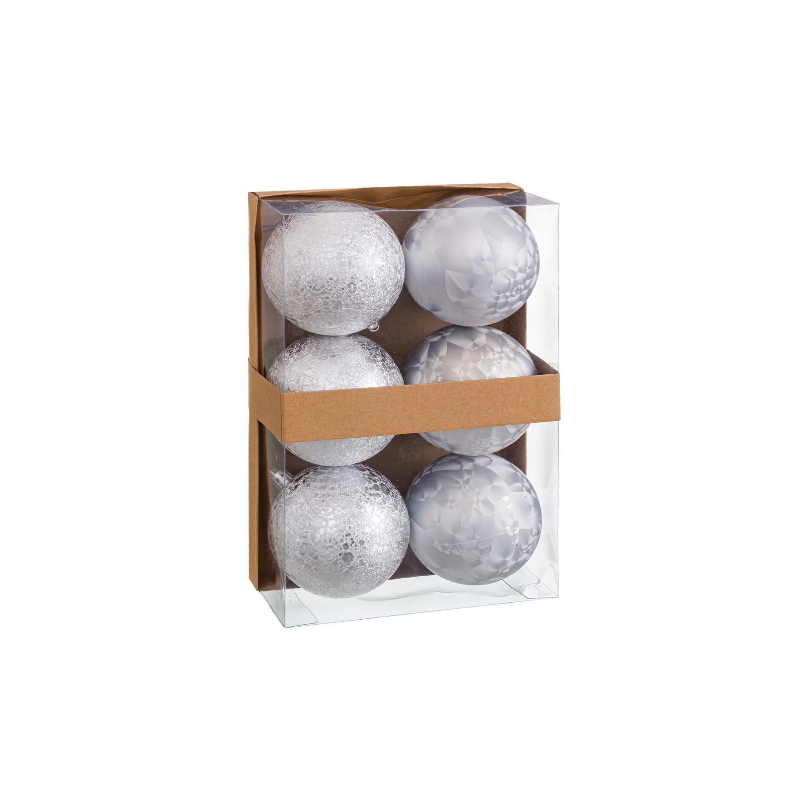 S 6 palle acqua plastica argento 8 x 8 x 8 cm
