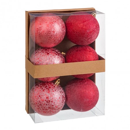 S 6 palline d'acqua plastica rossa 8 x 8 x 8 cm