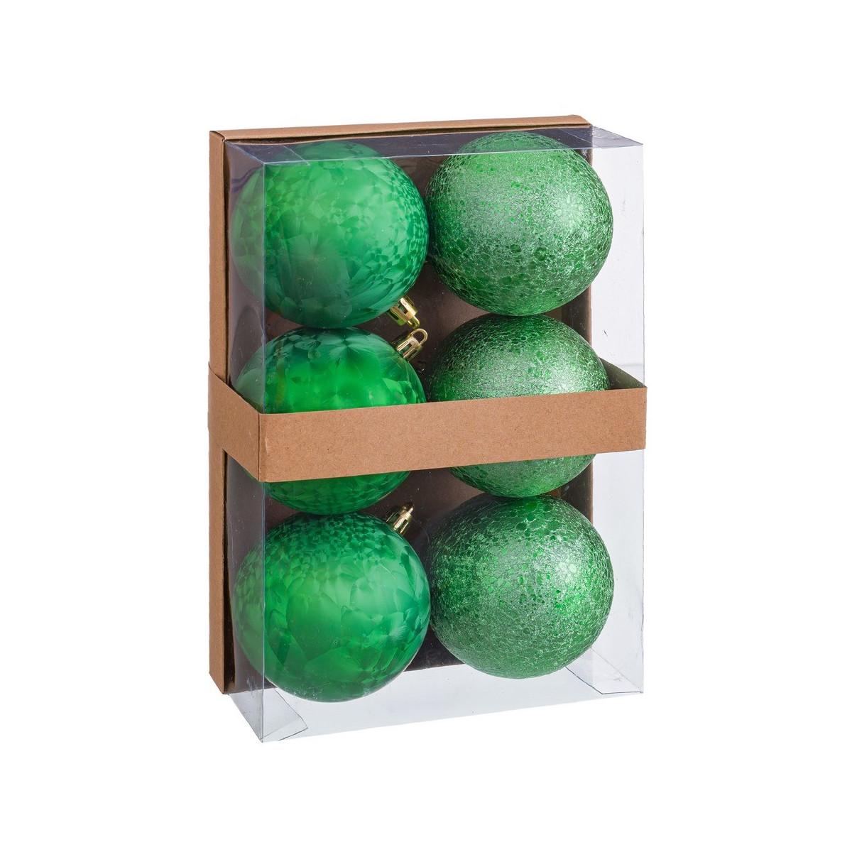 S 6 palline d'acqua plastica verde 8 x 8 x 8 cm
