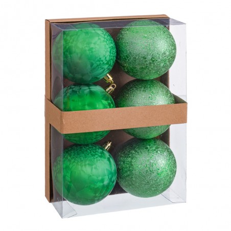 S 6 palline d'acqua plastica verde 8 x 8 x 8 cm