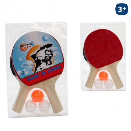 Set 2 racchette + 3 palline. ping pong