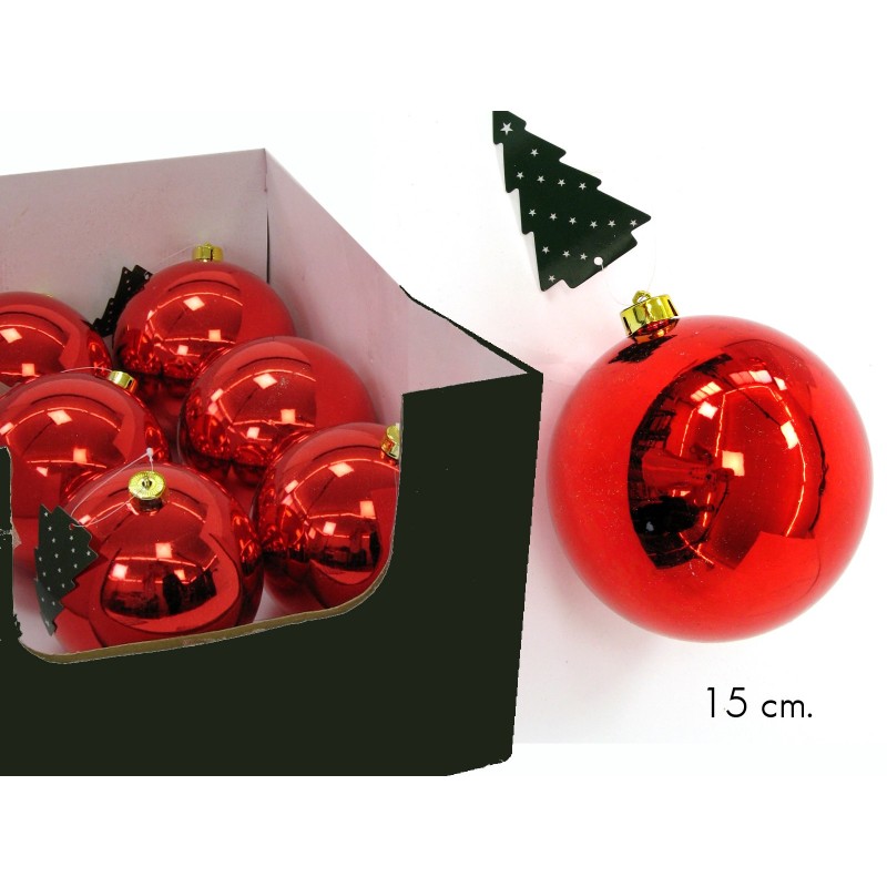 Palla rossa liscia con display 15 x 15 x 15 cm