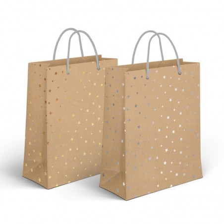 Borsa di carta media con stelle 2c
