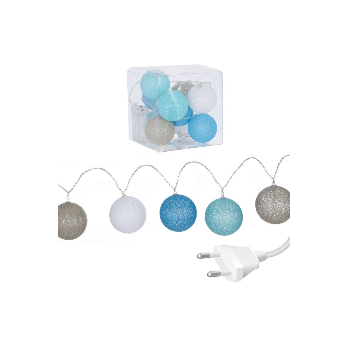 Ghirlanda 18 palline led blu