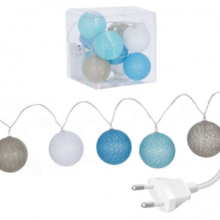 Ghirlanda 18 palline led blu