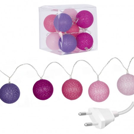 Ghirlanda 18 palline led rosa