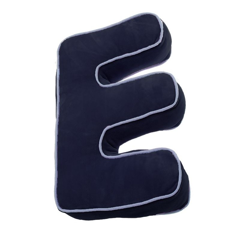 Cuscino forma lettera e blu marino