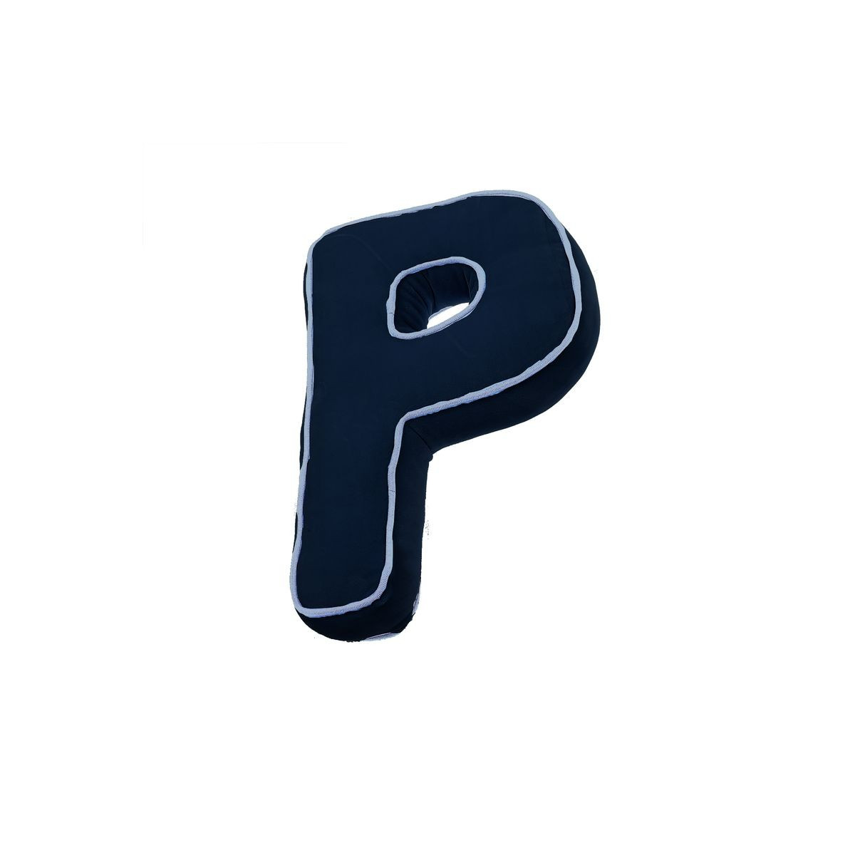 Cuscino forma lettera p blu navy