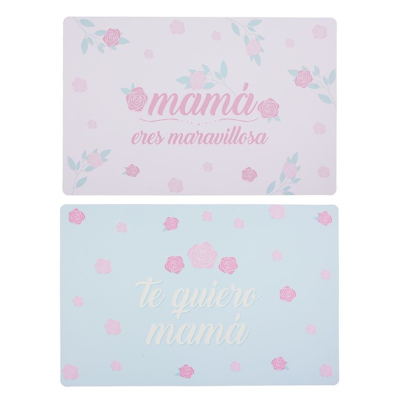 Tovaglietta Individuale in Plastica per Mamma – Design Floreale in Due Colori Assortiti