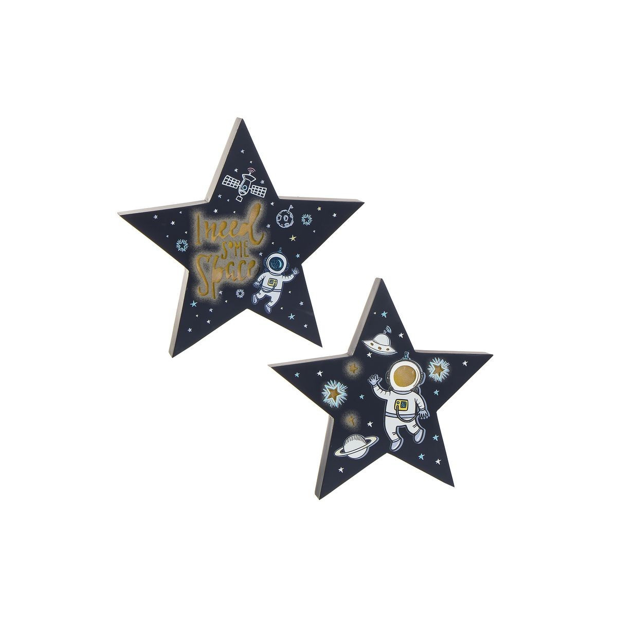 Scatola di Luce Stella Astronauta Design Spaziale con Illuminazione Morbida