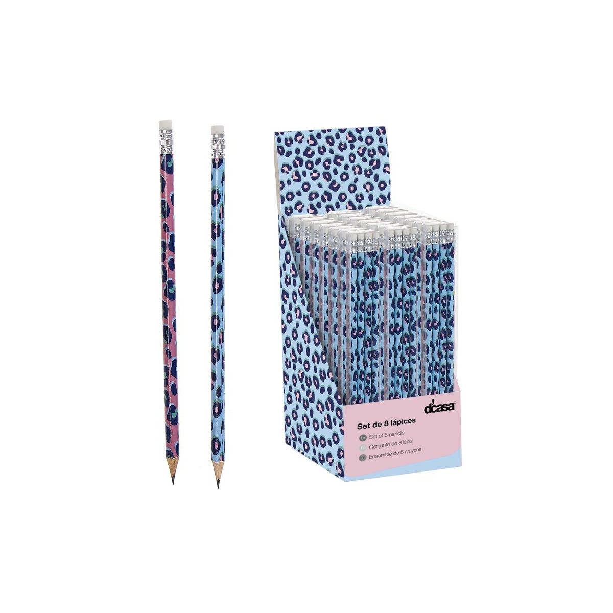 Set di 8 matite leopardate